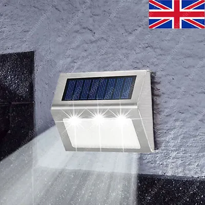 £6.17 • Buy LED Solar Powered Fence Wall Lights Garden Lamp Step Path Decking Outdoor
