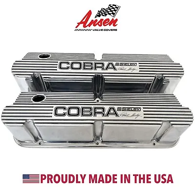 Ford Cobra CS Shelby Signature Pentroof Tall Valve Covers - Polished - Ansen USA • $325