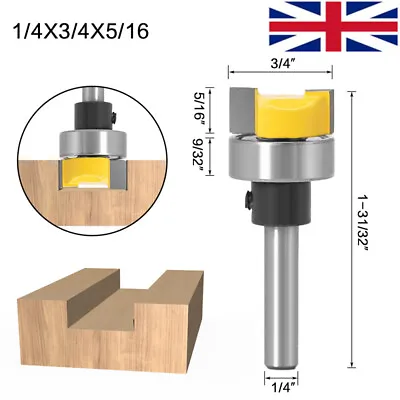 £5.99 • Buy 1/4 Inch Shank Hinge Mortise Template Router Bit Woodworking Milling Cutter UK