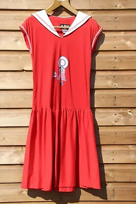New Deadstock Vintage 1970s ARC Nautical Sailor Jersey Dress S M NWT  • £45