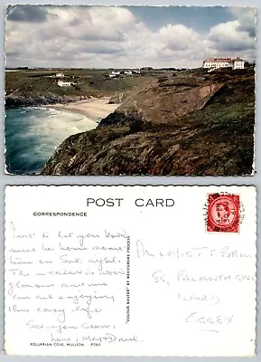 C21500 Polurrian Cove Mullion Cornwall England  Postcard 1961 Stamp • £1.19