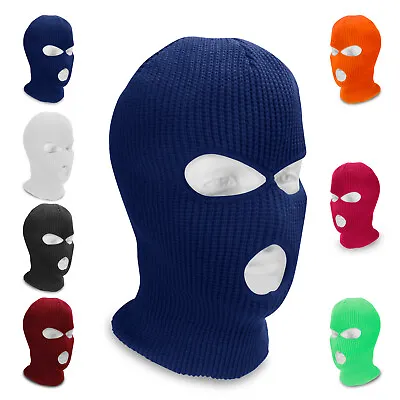 Face Mask Ski Mask Winter Cap 3 Hole Balaclava Beanie Hat Hood Tactical Warm • $7.95