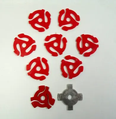 Vtg Lot Of Nine 45 Rpm Record Turntable Adapters-fidelitone/red Plastic • $5