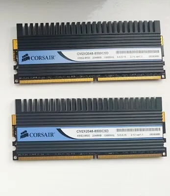  Corsair Dominator (2 GB PC2-8500 (DDR2-1066) DDR2 RAM 1066 MHz 4GB 2x2GB • £25