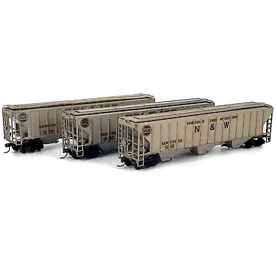 HO Athearn Norfolk & Western N&W 54' PS 3-Bay Covered Hopper Lot Of 3 CUSTOM • $45.99