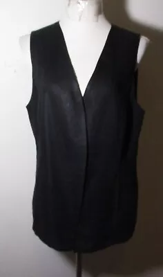 Women's J. JILL Black 100% Linen Vest Size L • $32