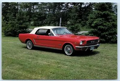 1964½ RED FORD MUSTANG CONVERTIBLE White Top ~ Modern 4 X6  Postcard • $6.98