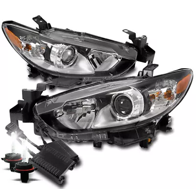 For 2014-2017 Mazda 6 Halogen Chrome Projector Headlights Lamp +50W 8K Xenon HID • $447.95