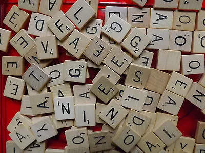 Scrabble Tiles Letters Vintage Individual Replacements Pieces Crafts Wooden Used • $0.99