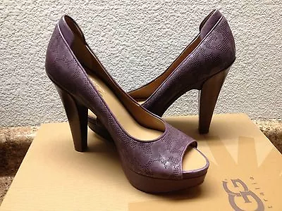 Ugg Collection Marcella Deep Burgundy Peeptoe Leather Heel Us 7 / Eu 38 /uk 5.5  • $109