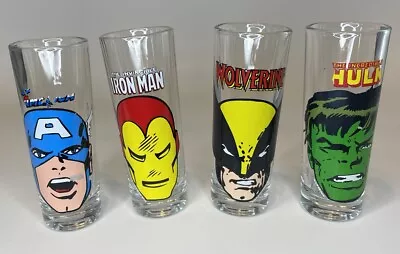 Marvel Iron Man Captain America Wolverine & Hulk 4 Inch Shot Glass Set Of 4 • $6.99