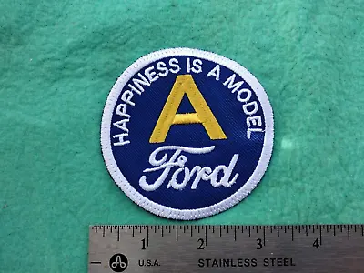 Happiness Is A Ford Model A Parts Service Dealer Uniform Hat Patch • $12