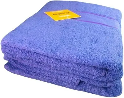 Pack Of 2 Luxury Large Bathroom Towels Bath Sheets Soft Combs Cotton Jumbo Set • £7.99