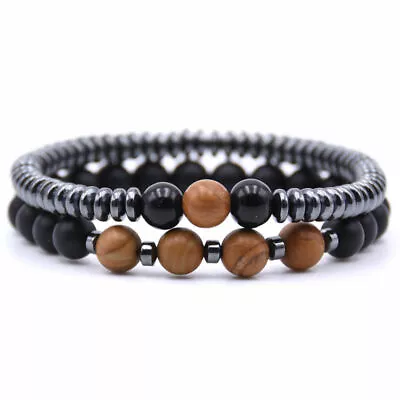 Women Men Magnetic Bracelet Beads Hematite Stone Therapy Health Care Weight Loss • $8.98