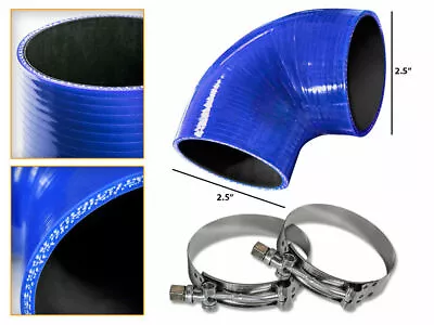 BLUE Silicone Elbow Coupler Hose 4Ply 2.5  63 Mm Supercharger Intake Intercooler • $464.39