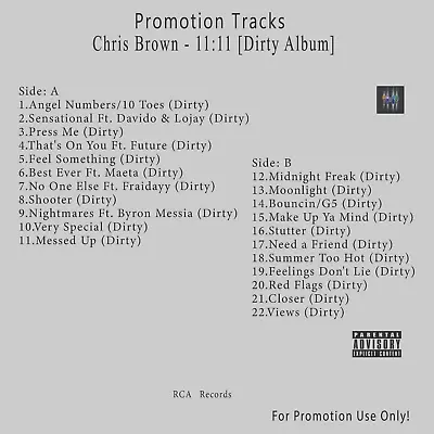 CD R&B Soul Promo. Chris Brown - 1111 [DIRTY Album] • $12