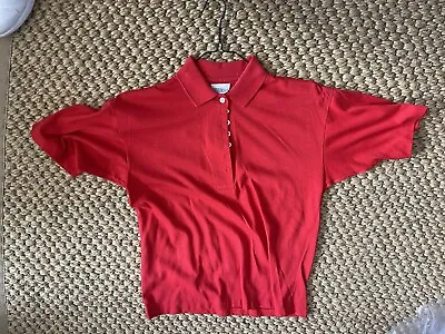 Chesterfield Vintage Women's Red Sleeveless Collar Shirt - Buttons - Medium (53) • $14.30