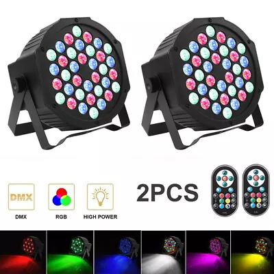 2PCS 36 LED RGB Stage Lighting PAR Light DMX Beam Party DJ Disco Light W/ Remote • $11.99