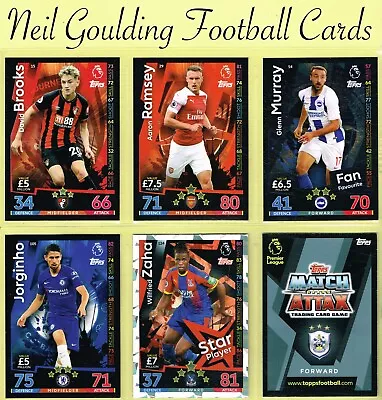 Topps MATCH ATTAX 2018-19 ☆ PREMIER LEAGUE ☆ Football Cards #1 To #180 • £0.99