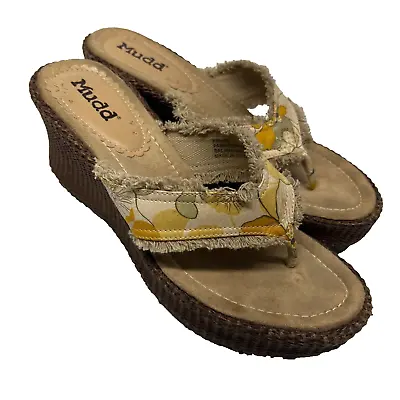 Vintage Y2K Mudd Chunky Platform Flower Thong Strap Sandals Women's Size 10 M US • $32.24