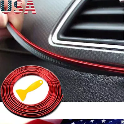 5M Car Interior Decor Red Point Edge Gap Door Panel Accessories Molding Line USA • $5.39