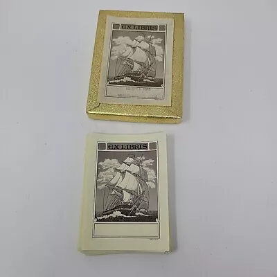 Vintage Antioch EX LIBRIS Bookplates Qty 45 Sailing SHIP  • $19.99