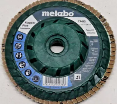 LOT OF 3  Metabo 629447000 4-1/2  X 5/8 -11 Flapper Plus Flap Discs 60 Grit • $18.95