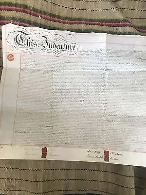 1890 English Deed On Vellum Colonel Her Majesty Service Fd5 • $349.99