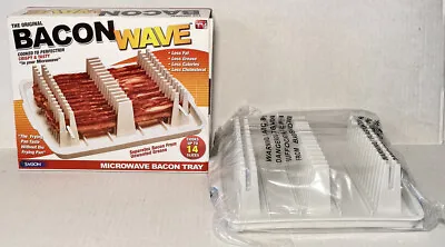 The Original Bacon Wave Microwave Tray Emson Less Fat Grease Calories BPA Free • $9.97