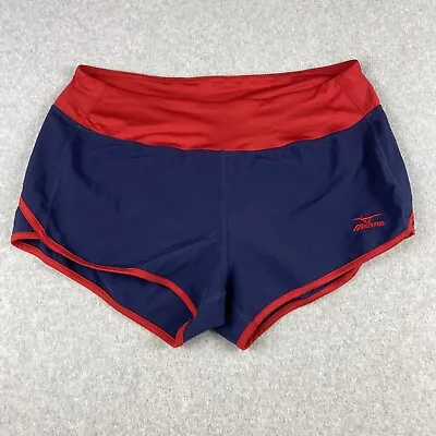 Mizuno Shorts Womens Navy Blue Red Athletic Logo Performance Volleyball Beach • $14