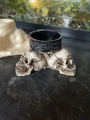 Rubber Latex Mould Skull T Lite Candle Holder Halloween Gothic Day Of Dead • £8.50