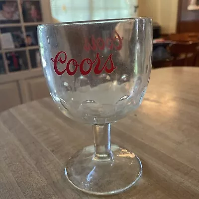 Vintage Coors Glass Vtg Beer Goblet Thumbprint Streamed Dimples • $13.99