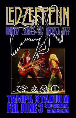 $13.99 • Buy Led Zeppelin Replica 1977 Tampa Stadium Concert Poster