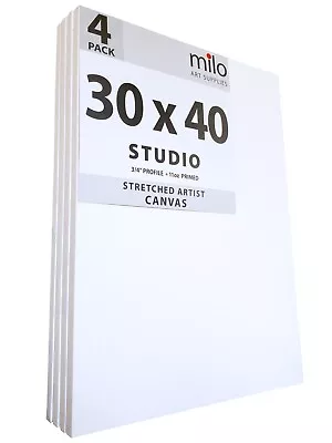 Milo Pro Stretched Artist Canvas | 30x40 Inches | Pack Of 4 | 3/4 Inch Profile • $124.90