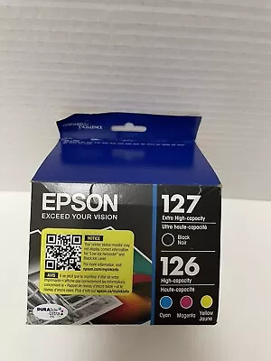 Epson 127/126 Black & Color Ink Cartridges T127120BCS Genuine OEM Expires:9.2026 • $30