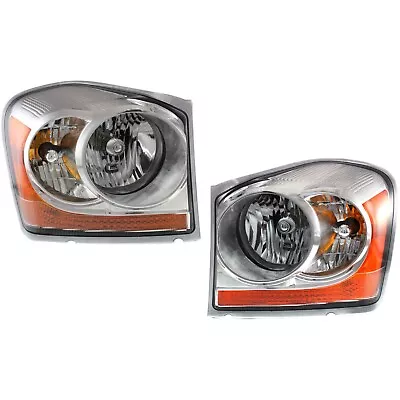 Headlight Set For 2006 Dodge Durango Left And Right Chrome Housing With Bulb 2Pc • $126.98