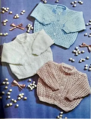 JOB LOT X 5 VINTAGE BABY KNITTING PATTERNS IN DK & 4ply FIT NB-22 JB2 • £3.45