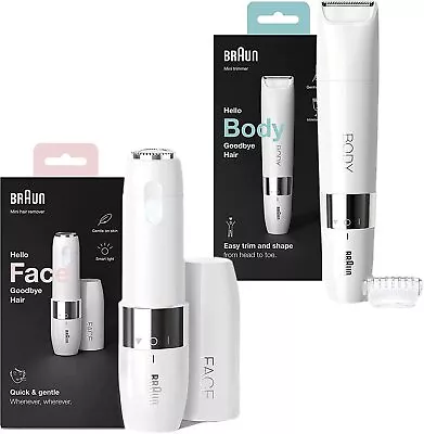 Braun Face Mini Hair Remover Or Body Mini Trimmer In White • £21.99