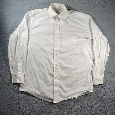 Brooks Brothers Dress Shirt Men's 16.5 White Long Sleeve Button Up Madison Fit • $8.97