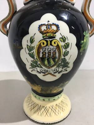 Collectible Ceramics - San Marino - Marmaca - Decorated Bottle - Coat Of Arms - View • $318.60