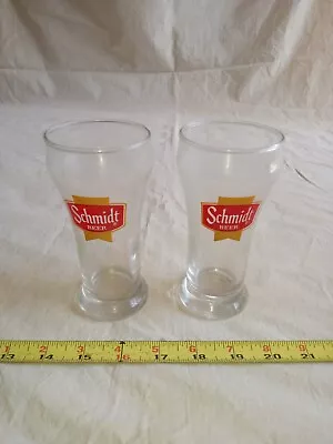 Vintage Schmidt Beer Glasses Jacob Schmidt Brewing Co 5 1/2  Tall Lot Of 2. • $13.99