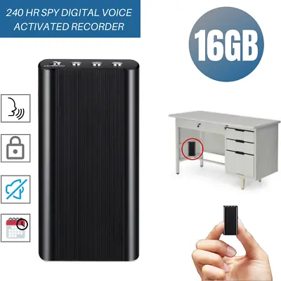 240 Hr Spy Digital Voice Activated Recorder Mini Audio Magnetic 16GB MP3 Player • $34.88