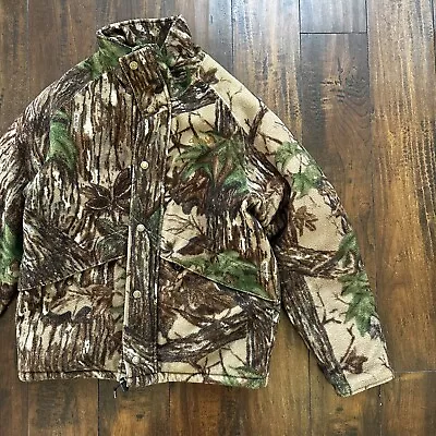 Vintage Cabelas Whitetail Fleece Goretex USA Made Jacket Camo Rare 90s Small • $85