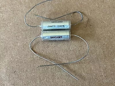 2 NOS Vintage Sangamo .01 Uf 600v PIO Vitamin Q Guitar Tone Capacitors (Qty) • $8