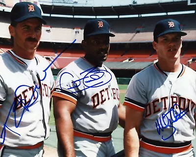 Beckett Signed Rob Deer Cecil Fielder Mickey Tettleton Tigers 8x10 Autographed • $75