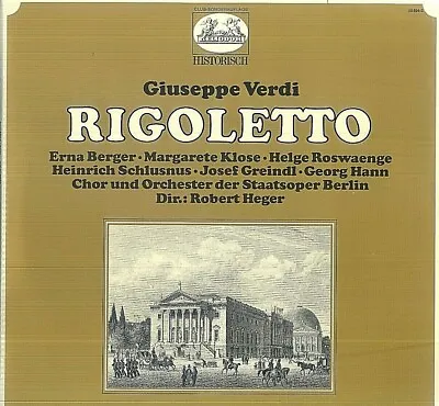 Giuseppe Verdi ‎– Rigoletto - Robert Heger Erna Berger Margarete Klose • $11.51