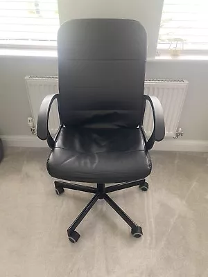 Ikea Torkel Height Adjustable Office Chair (Black - Faux Leather). • £19.99