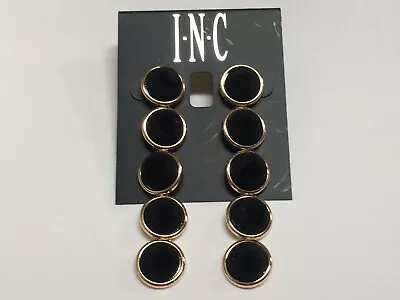 I.N.C Black Velvet Link Ball Drop Dangle Gold Plated Earrings 3  *N022 • $5.99