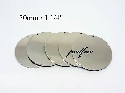 5 Round Aluminum Metal Stamping Blanks With Hole Tags 1&1/4   (30mm) DIY Jewelry • $5.25
