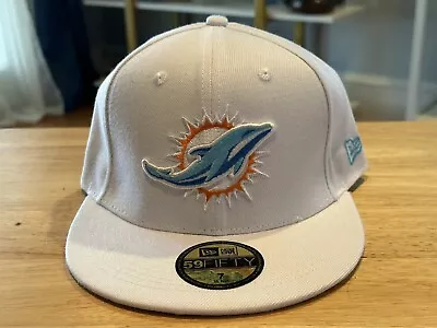 Miami Dolphins NFL Sports New Era 59FIFTY Fitted Hat Cap Size 7 • $9.99